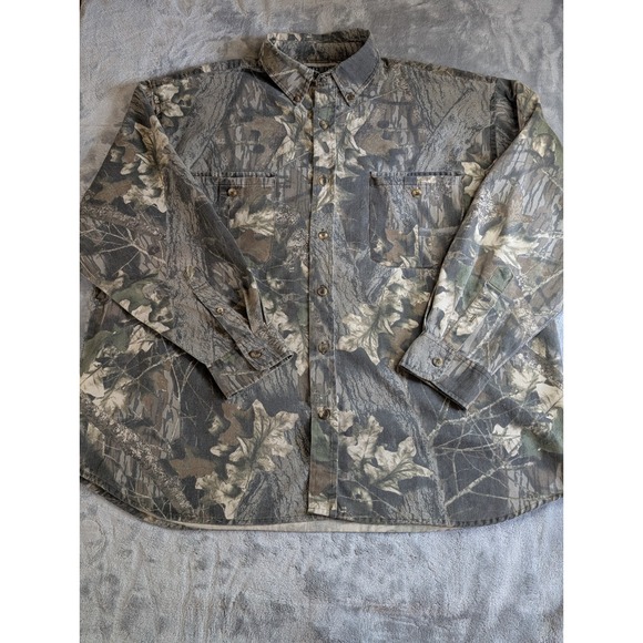 Jerzees Other - VTG Jerzees Outdoors Mossy Oak Break Up Long Sleeve Button Up Men's 2XL USA
